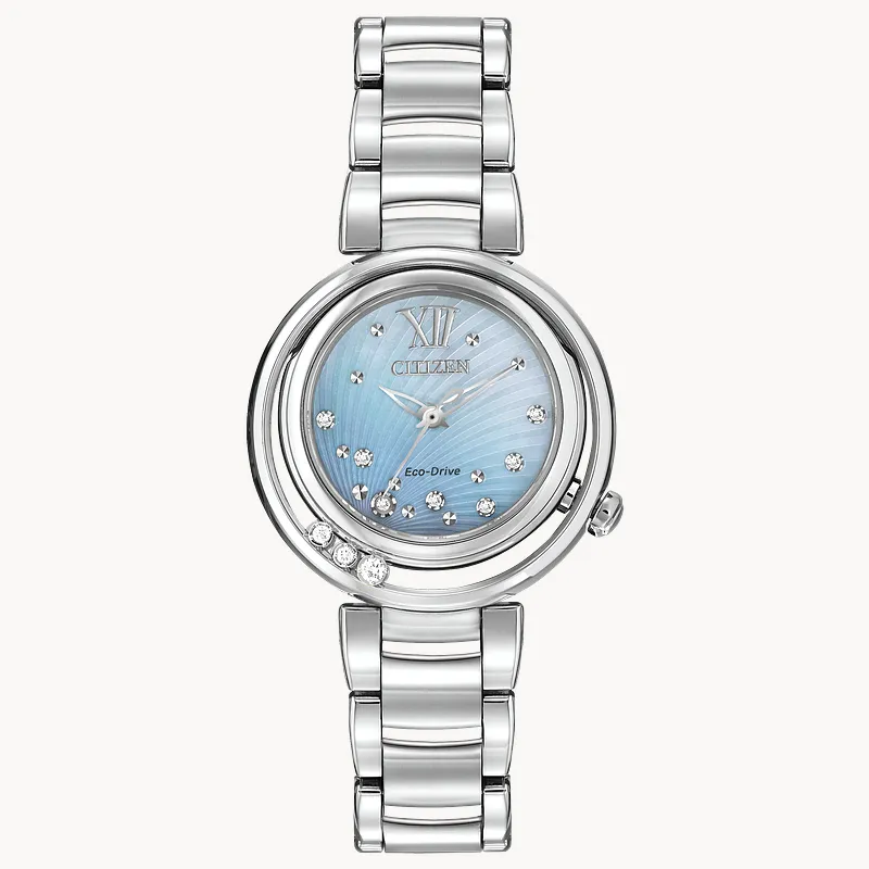 L Sunrise Ladies Steel EM0320 59D Sapphire Crystal Watch CITIZEN